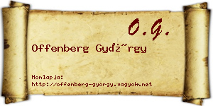 Offenberg György névjegykártya